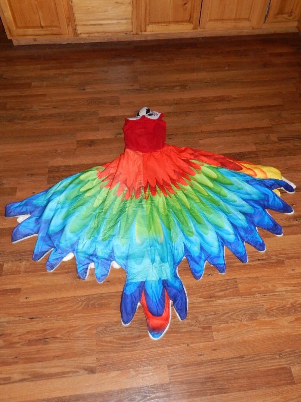 Adult One Size Colorful Parrot Bird Margaritaville Fleece Cape Halloween Costume - Picture 2 of 2